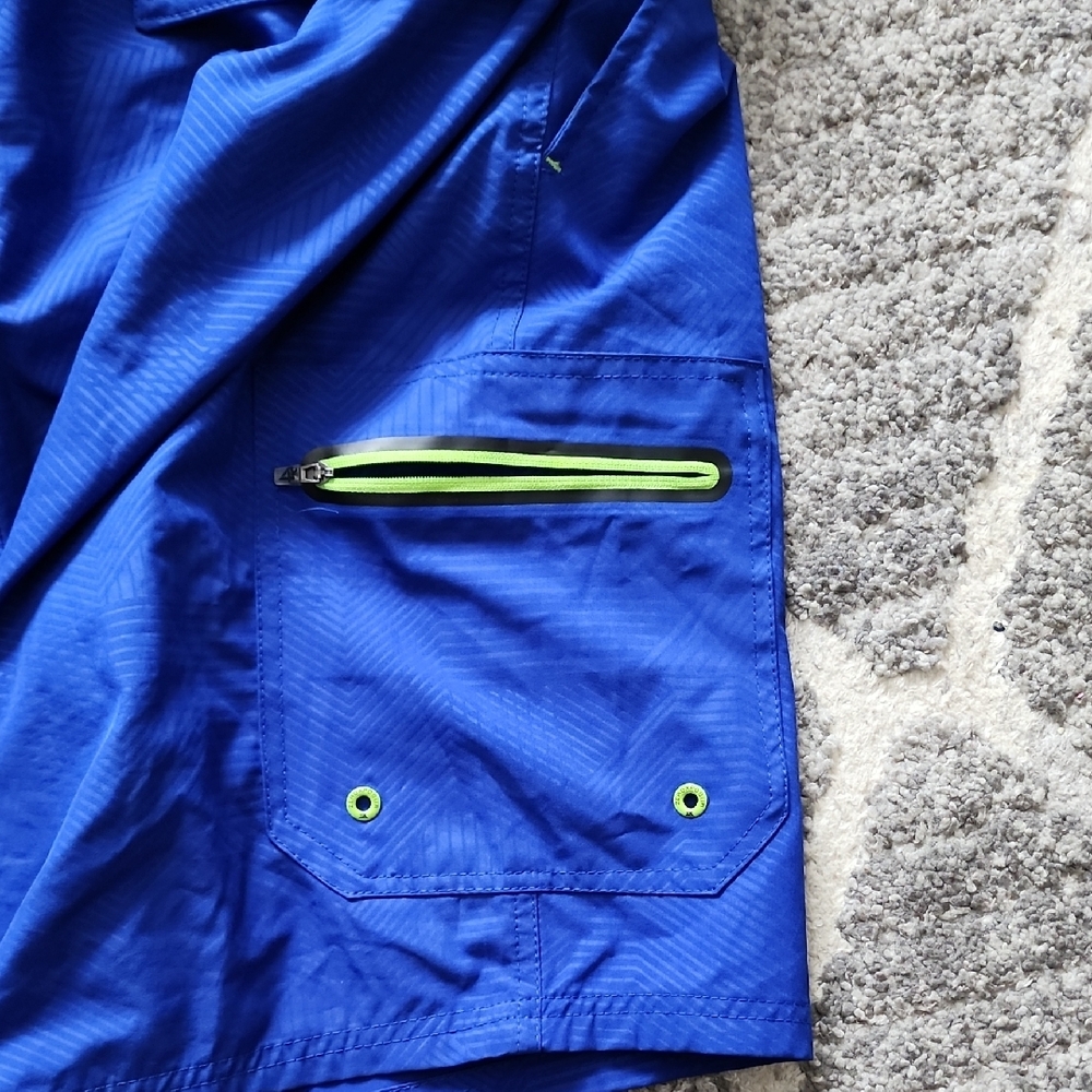 ZeroXposur Green and Blue Swim Trunks with Quick-Dry Fabric - Picture 3 of 5